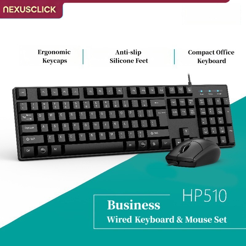 Gaming Keyboard And Mouse Set - NexusClick Wired Desktop Keyboard Mouse Set,