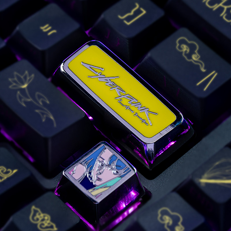 Gaming Keyboard Theme - Anime Keycaps Cyberpunk 2077 Theme Mechanical