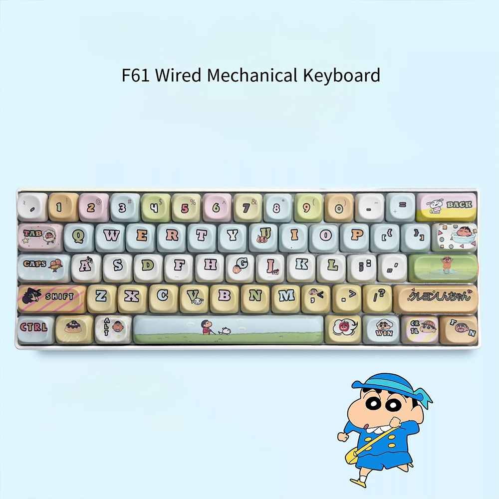 Keyboard Gaming Blue Switch - Crayon Shin-Chan 61 Keys Mechanical Keyboard
