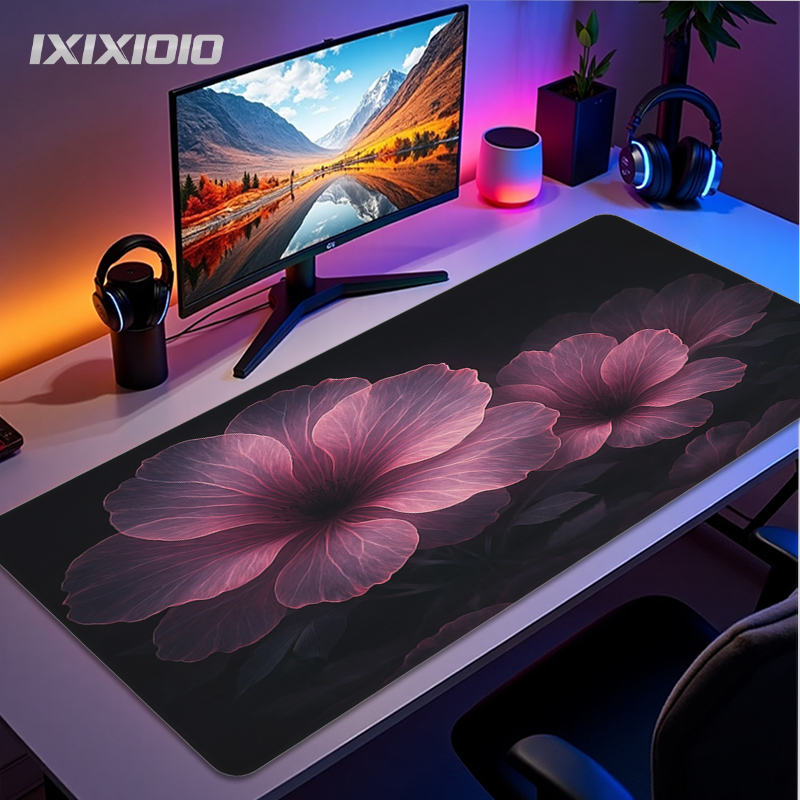 Gaming Keyboard Non Mechanical - Purple Flower Mouse Pad Gaming XL