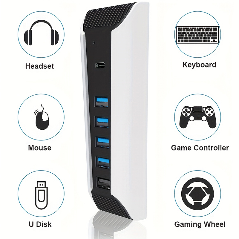 5 in 1 USB Hub for PS5 Console - đánh giá và giá Gaming Keyboard Splitter
