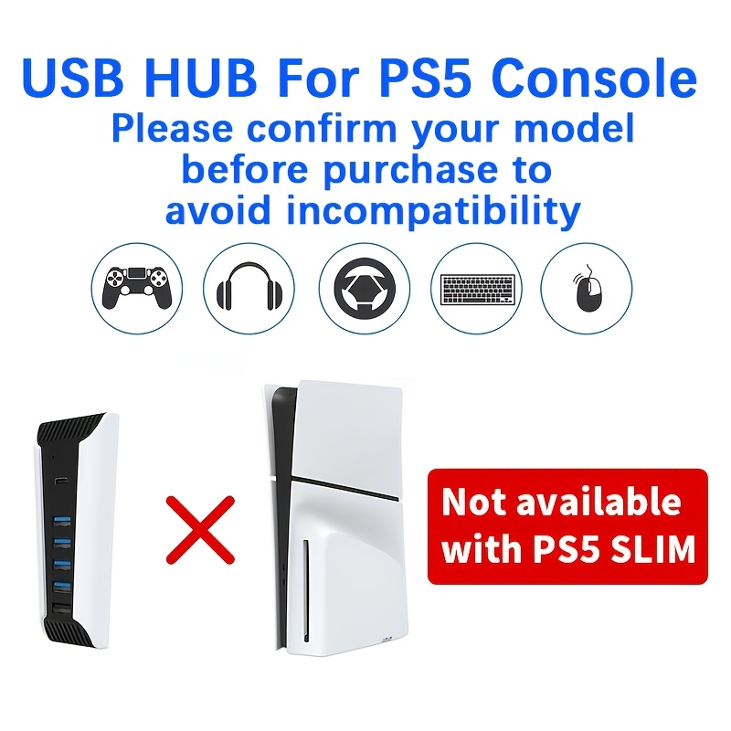 5 in 1 USB Hub for PS5 Console - đánh giá và giá Gaming Keyboard Splitter