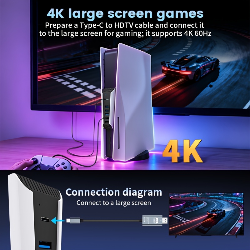 5 in 1 USB Hub for PS5 Console - đánh giá và giá Gaming Keyboard Splitter