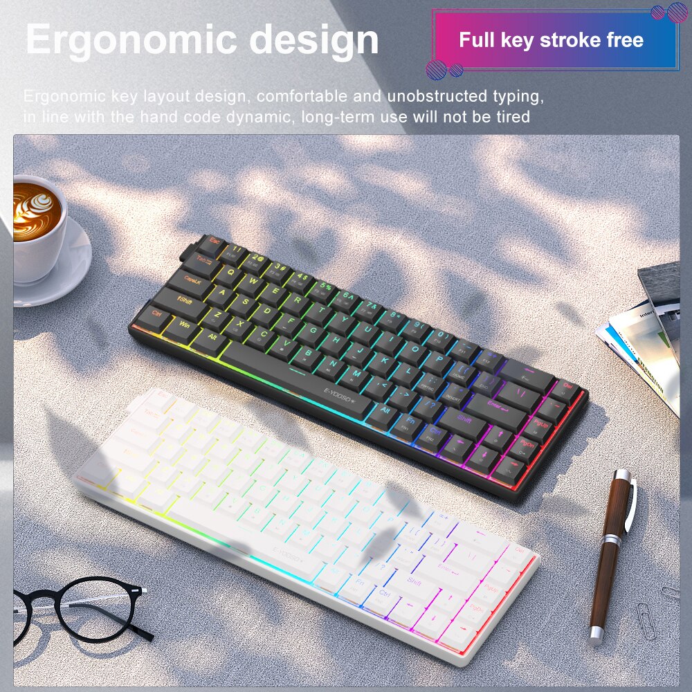 E-YOOSO A68 RGB Mini Slim USB  - đánh giá và giá Gaming Keyboard E Yooso