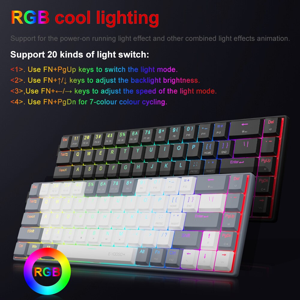 E-YOOSO A68 RGB Mini Slim USB  - đánh giá và giá Gaming Keyboard E Yooso