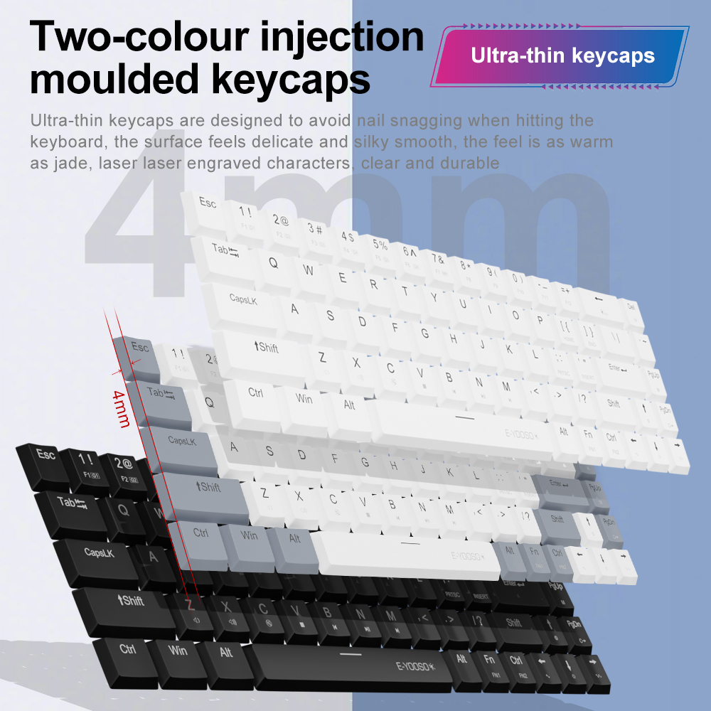 E-YOOSO A68 RGB Mini Slim USB  - đánh giá và giá Gaming Keyboard E Yooso