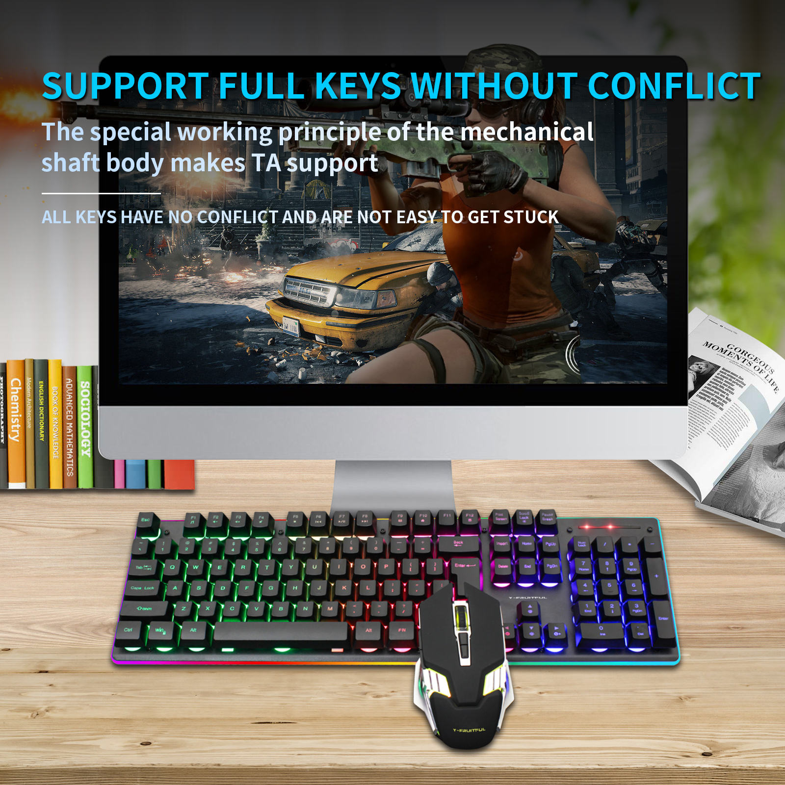 104 Keys RGB Computer Wireless - đánh giá và giá Gaming Keyboard Mouse Wireless