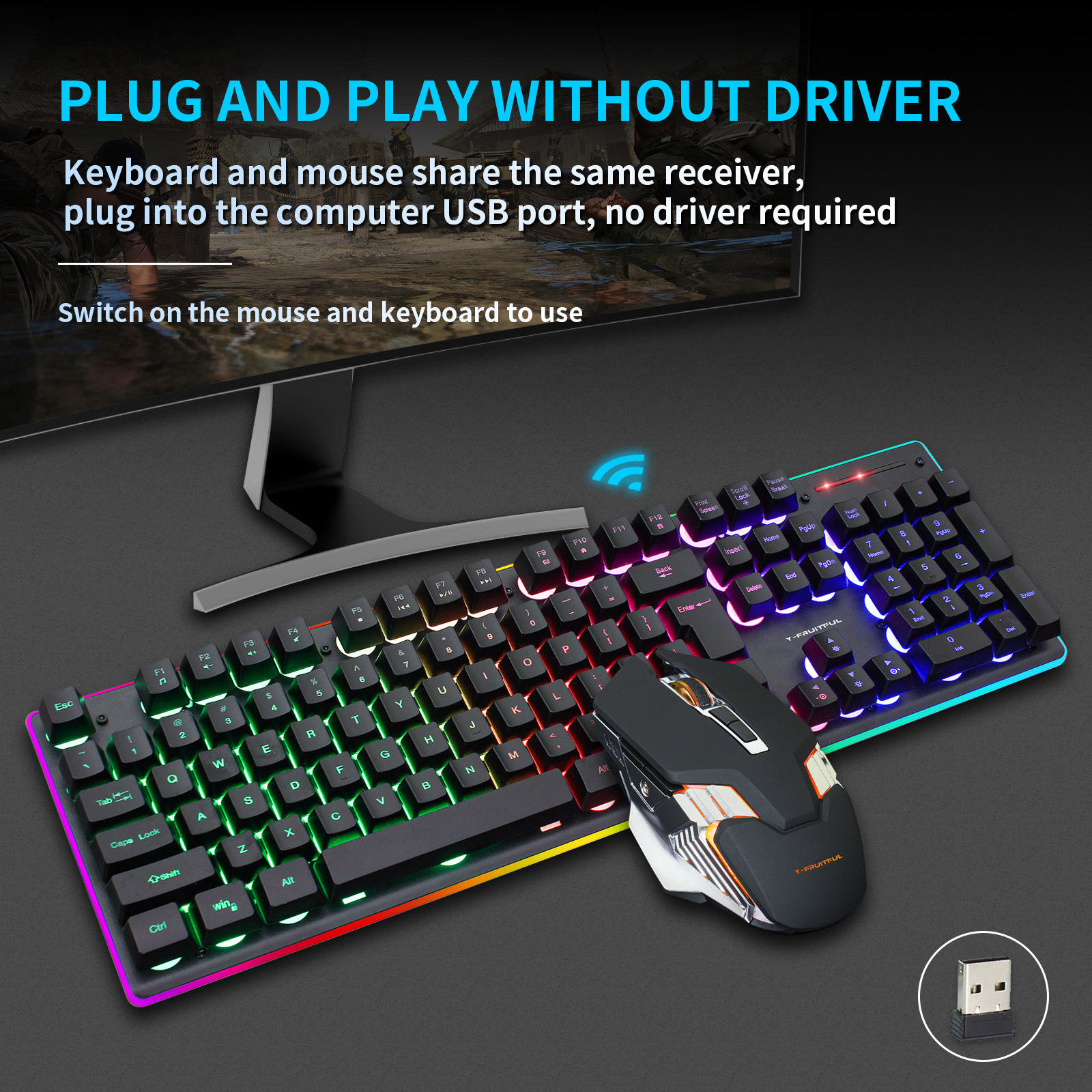 104 Keys RGB Computer Wireless - đánh giá và giá Gaming Keyboard Mouse Wireless