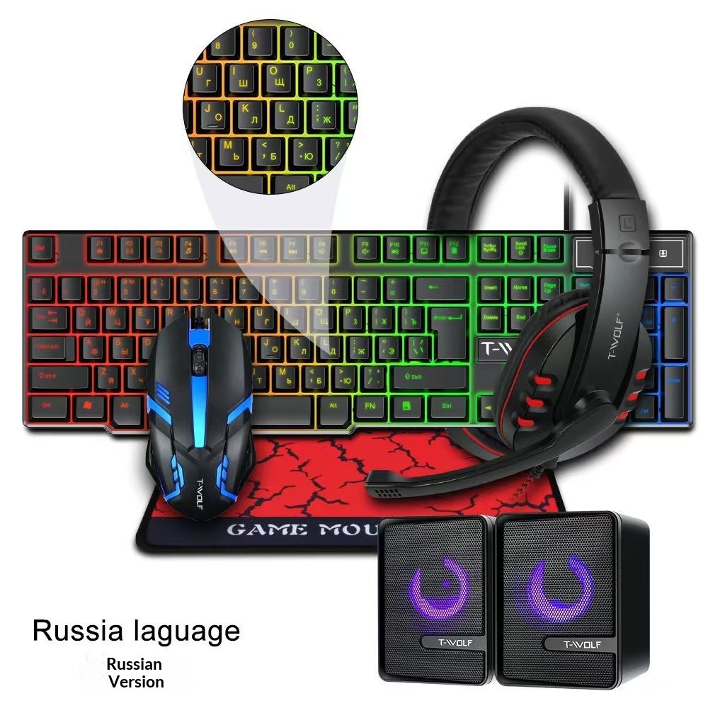 Spanish Russian Keyboard Layou - đánh giá và giá Gaming Keyboard And Mouse Combo