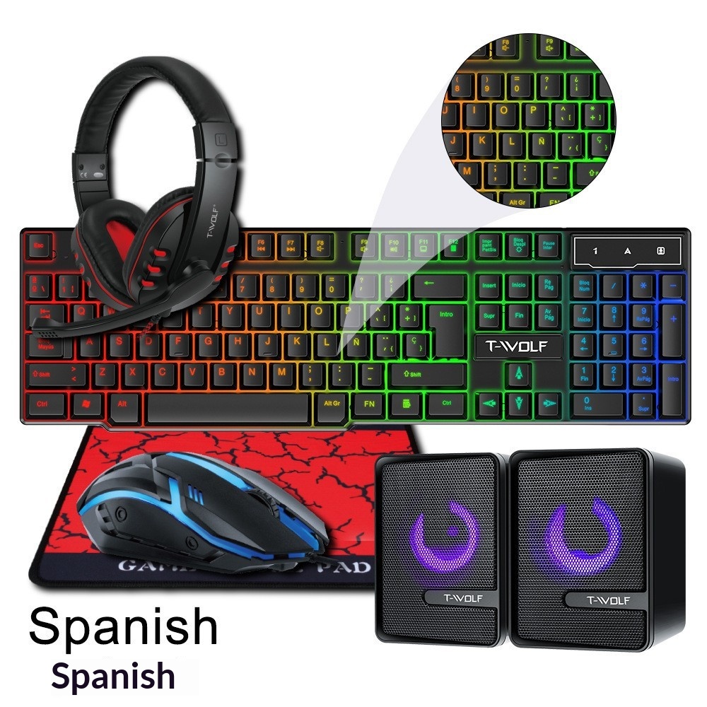 Spanish Russian Keyboard Layou - đánh giá và giá Gaming Keyboard And Mouse Combo