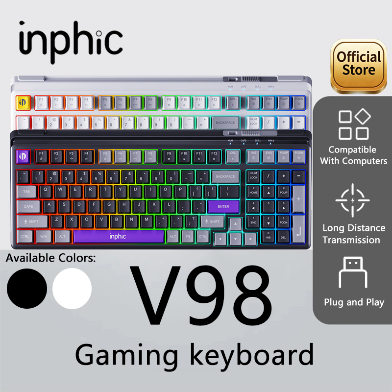INPHIC V98 TYPE-C Wired Gaming - đánh giá và giá Gaming Keyboard No Noise
