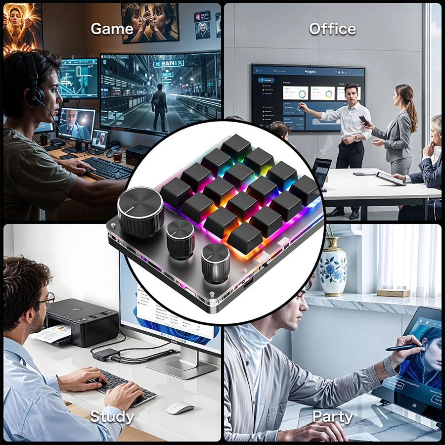 16 Key 3 Knobs Custom Mechanic - đánh giá và giá Gaming Keyboard Mini Mechanical