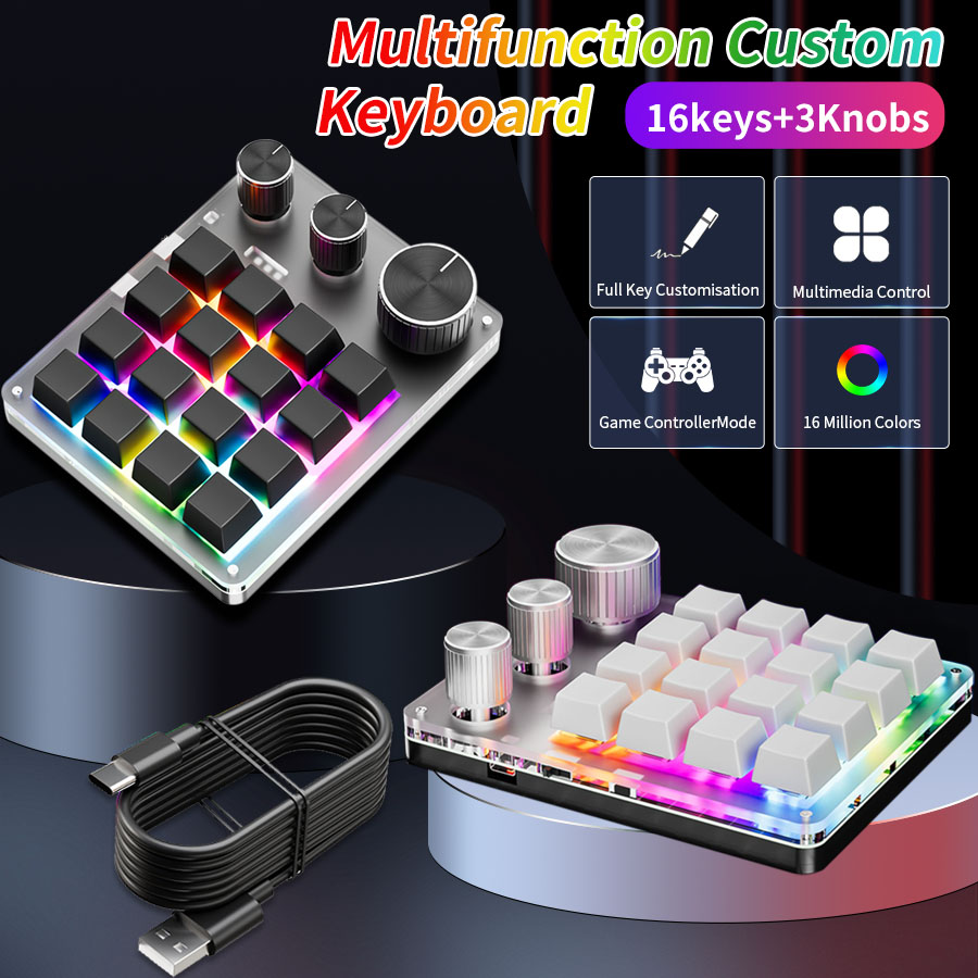 16 Key 3 Knobs Custom Mechanic - đánh giá và giá Gaming Keyboard Mini Mechanical
