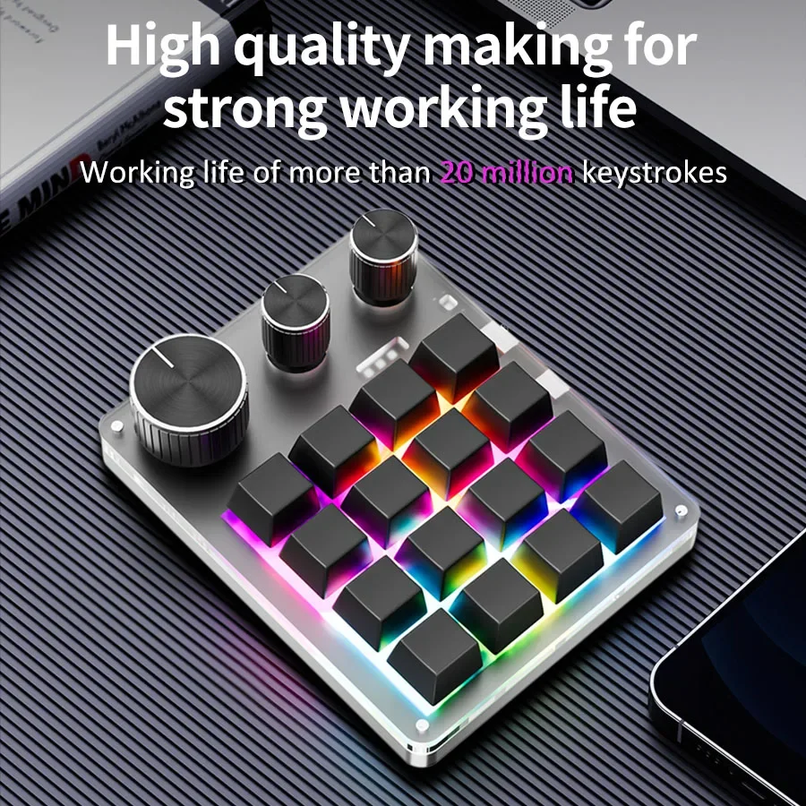 16 Key 3 Knobs Custom Mechanic - đánh giá và giá Gaming Keyboard Mini Mechanical