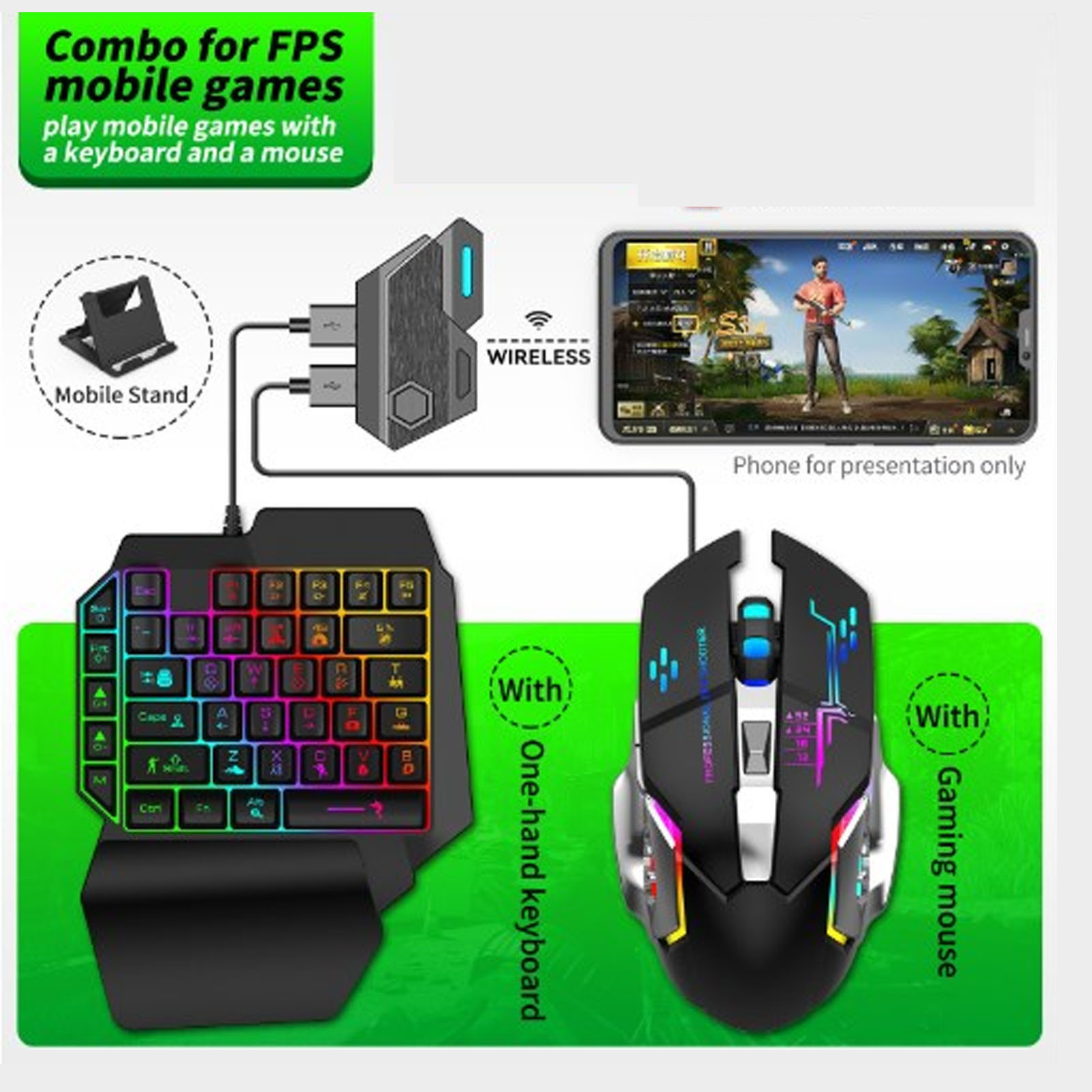 Mobile Game Combo Pack Bluetoo - đánh giá và giá Gaming Keyboard Hand