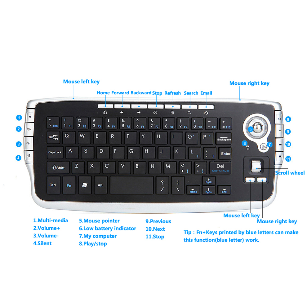 Jomaa Portable USB Wireless Tr - đánh giá và giá Gaming Keyboard Budget