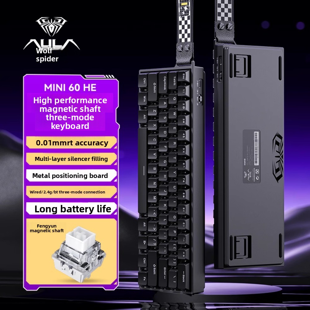 AULA MINI60HE three-mode magne - đánh giá và giá Gaming Keyboard Mini Mechanical