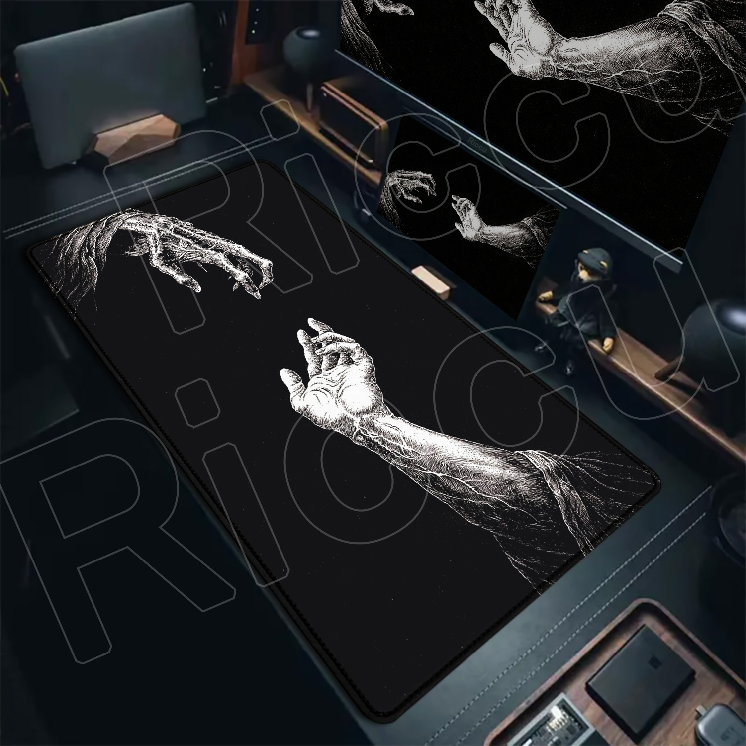 HD Large Black White XXL Gothi - đánh giá và giá Gaming Keyboard Hand